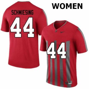 Women's Ohio State Buckeyes #44 Ben Schmiesing Throwback Nike NCAA College Football Jersey Lightweight WVN6044JQ